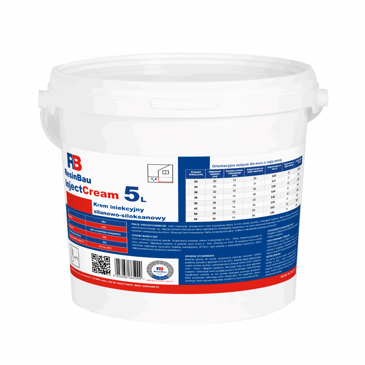 Krem ResinBau InjectCream do regeneracji mokrych ścian i fundamentów.