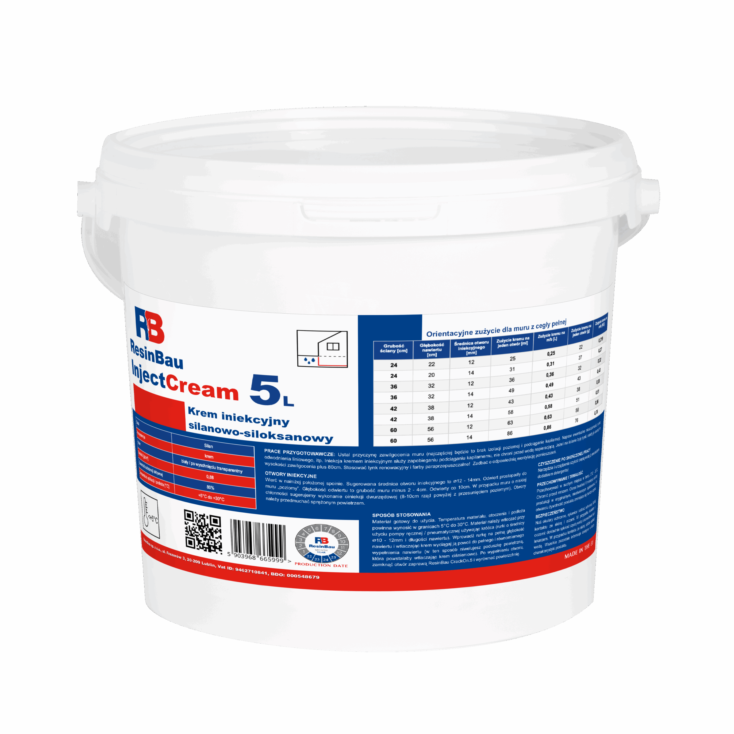 Krem ResinBau InjectCream do regeneracji mokrych ścian i fundamentów.